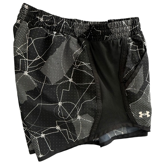 Under Armour Running Shorts Womens S Small Black White HeatGear Liner Loose Fit - Picture 7 of 7